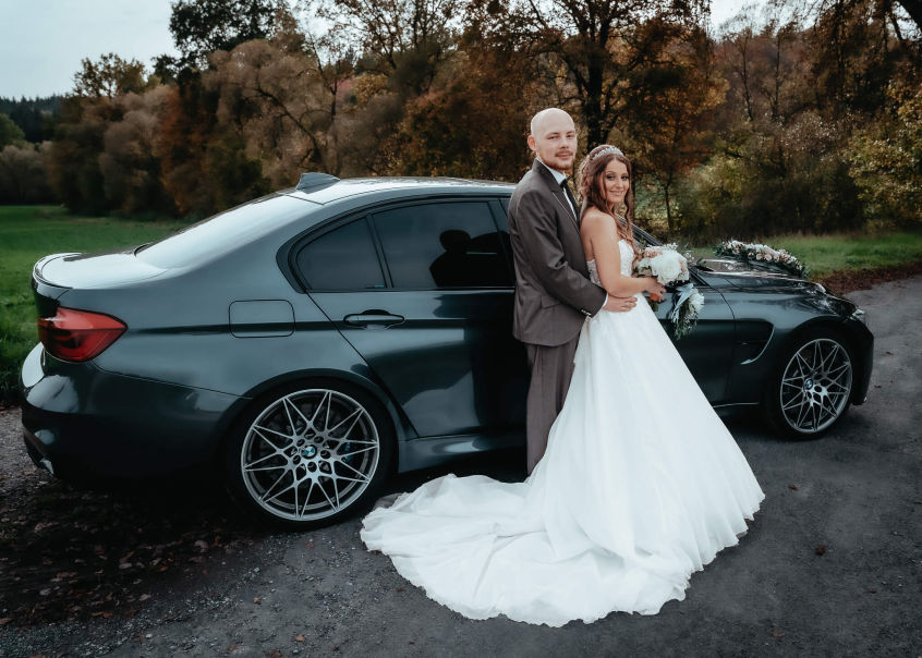 Natascha & Germann Hochzeit Adelsheim mit BMW M3